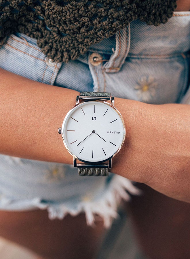 ميلنر ساعة يد بعقارب وسوار معدني طراز 0010103 - قياس 39 مم - فضي - Image 3