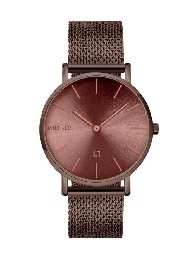 ميلنر ساعة يد معدنية بعقارب طراز 0010124 - مقاس 36 مم - لون بني للنساء - Image 1