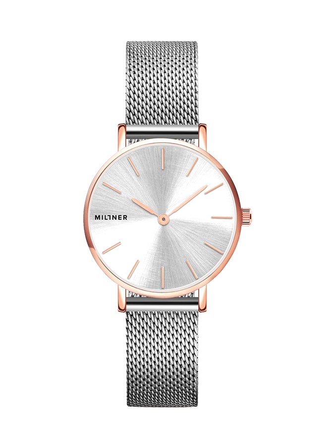 ميلنر ساعة يد بعقارب وسوار معدني طراز 0010607 - قياس 28 مم - فضي للنساء - Image 1