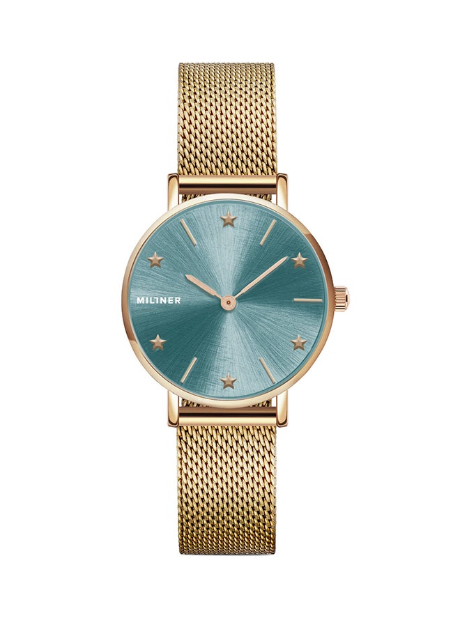 ميلنر ساعة يد بعقارب وسوار معدني طراز 0010904 - قياس 33 مم - لون ذهبي للنساء - Image 1