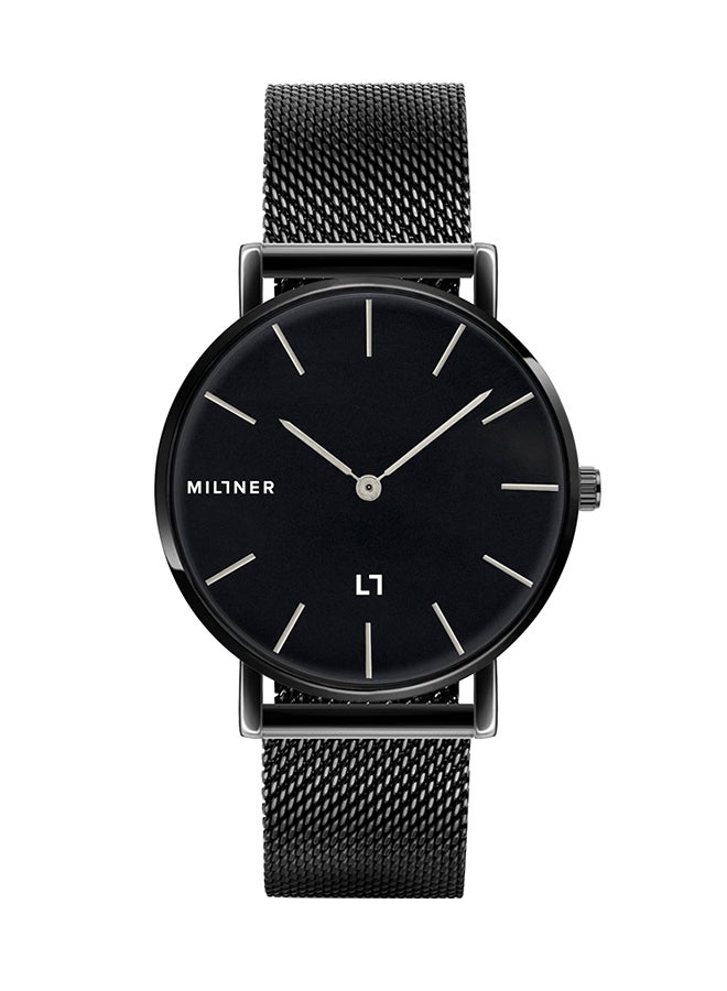 ميلنر ساعة يد معدنية بعقارب طراز 0010101 - 39 مم - أسود - Image 1