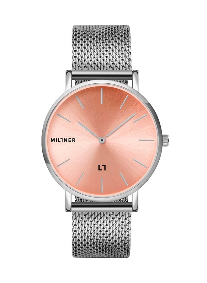 ميلنر ساعة يد معدنية بعقارب طراز 0010125 - 39 مم - فضي للنساء - Image 1