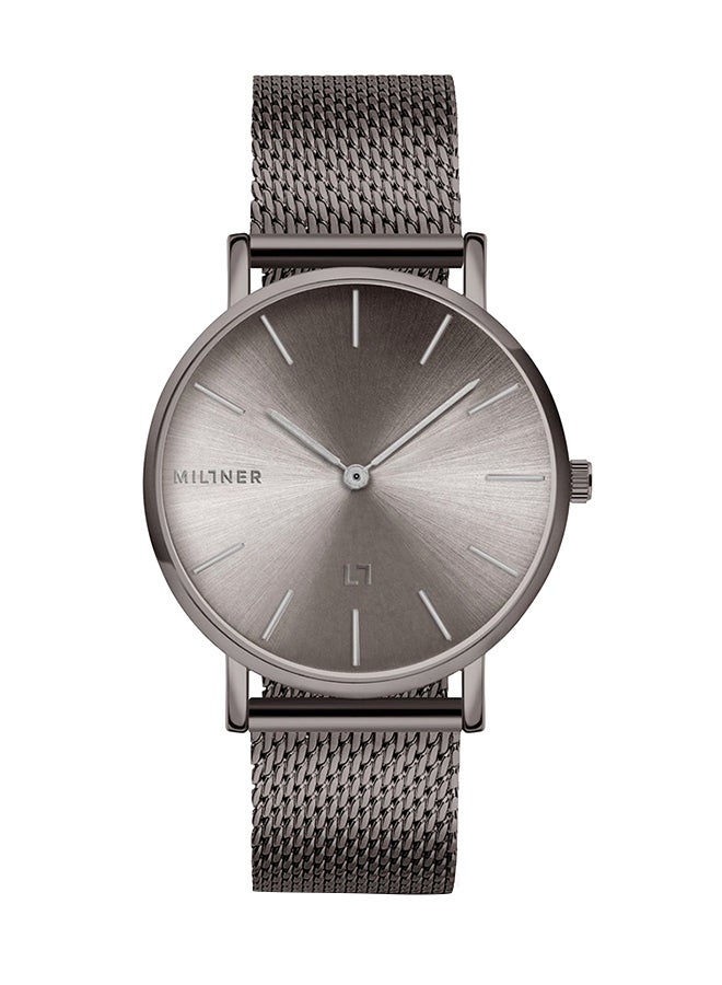 ميلنر ساعة يد بعقارب وسوار معدني طراز 0010121 - قياس 39 مم - لون رمادي - Image 1