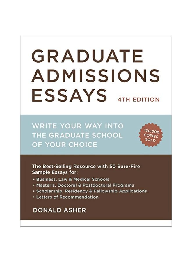 Graduate Admissions Essays Paperback English by Donald Asher - 41122 