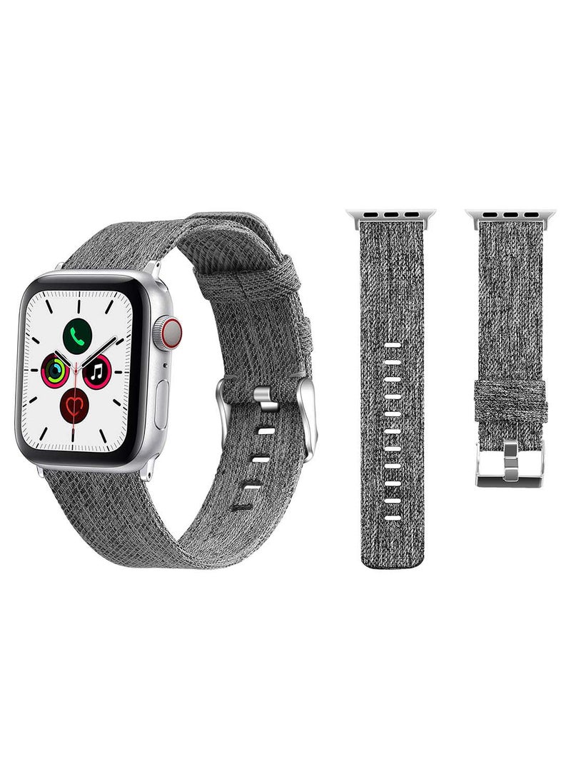 Perfii - Fabric Replacement Band  For Apple Watch Series 5/4/3/2/1 Grey - Image 1
