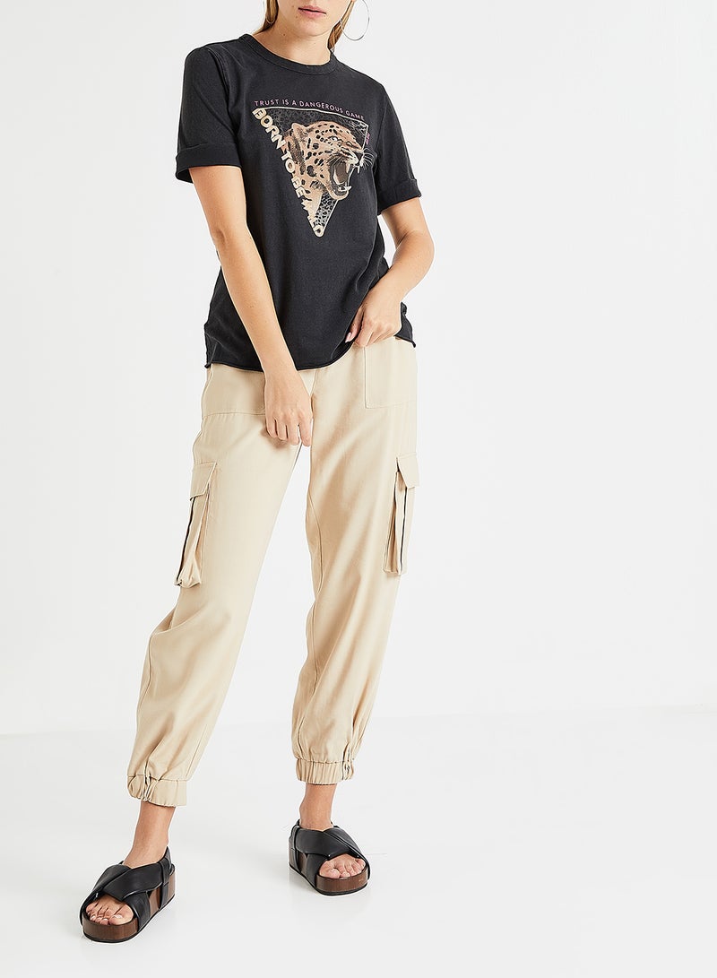 ONLY - Animal Graphic T-Shirt Black - Image 1