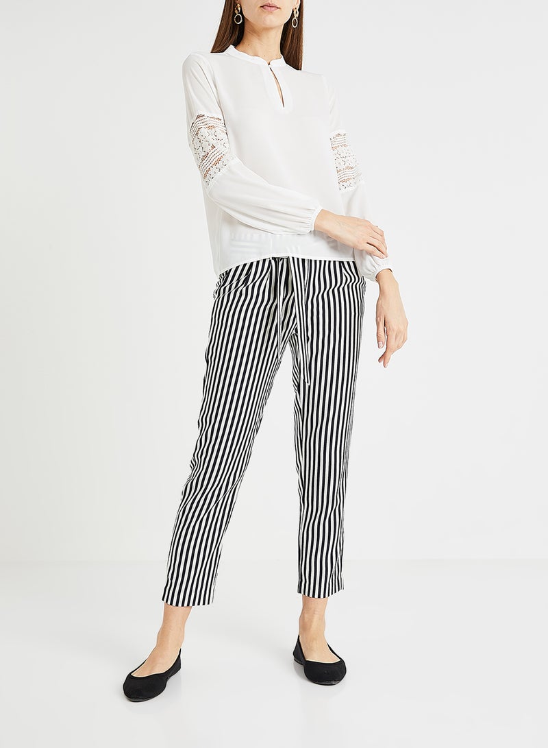 ONLY - Grace Lace Trim Blouse White - Image 1