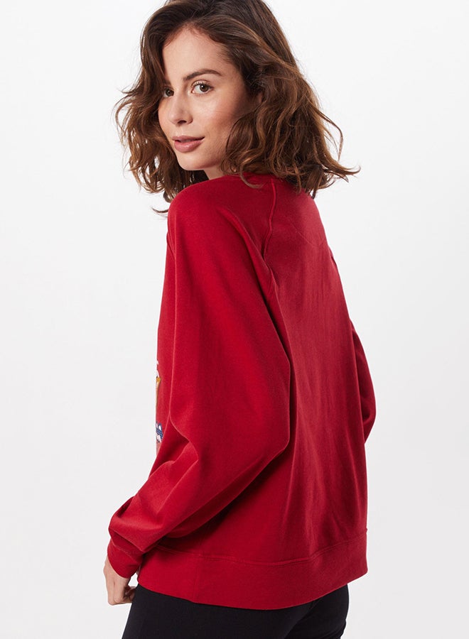 ONLY - Rolling Stones Band Sweatshirt Red - Image 1