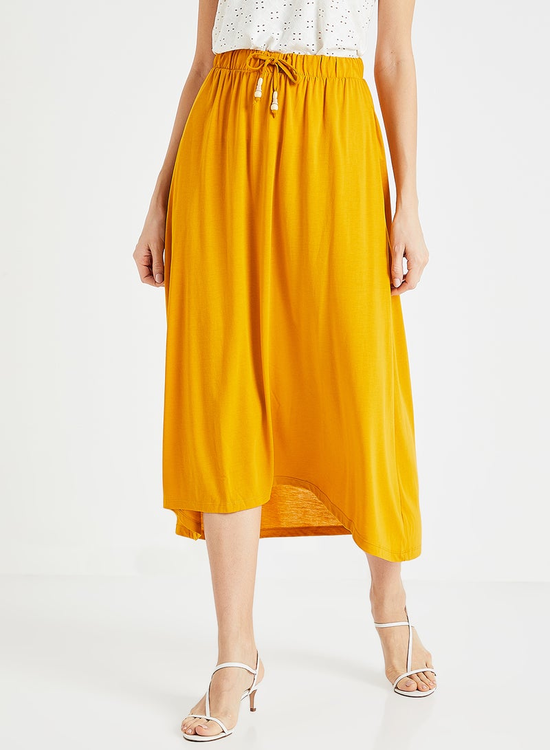 Jacqueline de Yong - Drawstring Jersey Skirt Yellow - Image 1