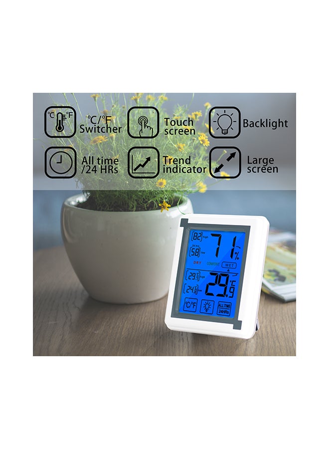 Generic Digital Hygrometer Thermometer White/Grey 13.30x3.30x10.50cm  - Image 2