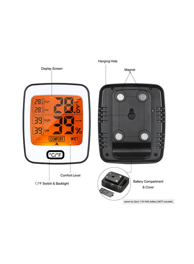 Generic Digital Temperature Humidity Meter Thermo-Hygrometer White 12x4.50x9centimeter  - Image 2
