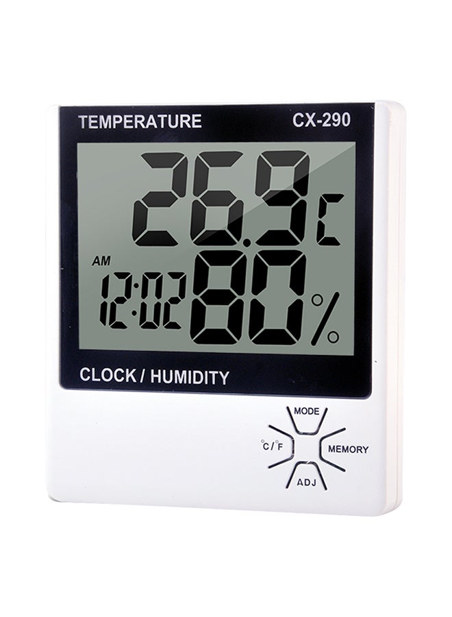 Generic Indoor Thermometer Humidity Gauge Lcd Digital Black/White 11.50x2.50x10.00centimeter 