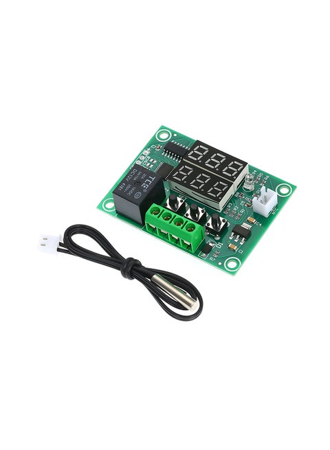 Digital Temperature Controller Dual Digital Thermostat Green 12.00x2x8cm