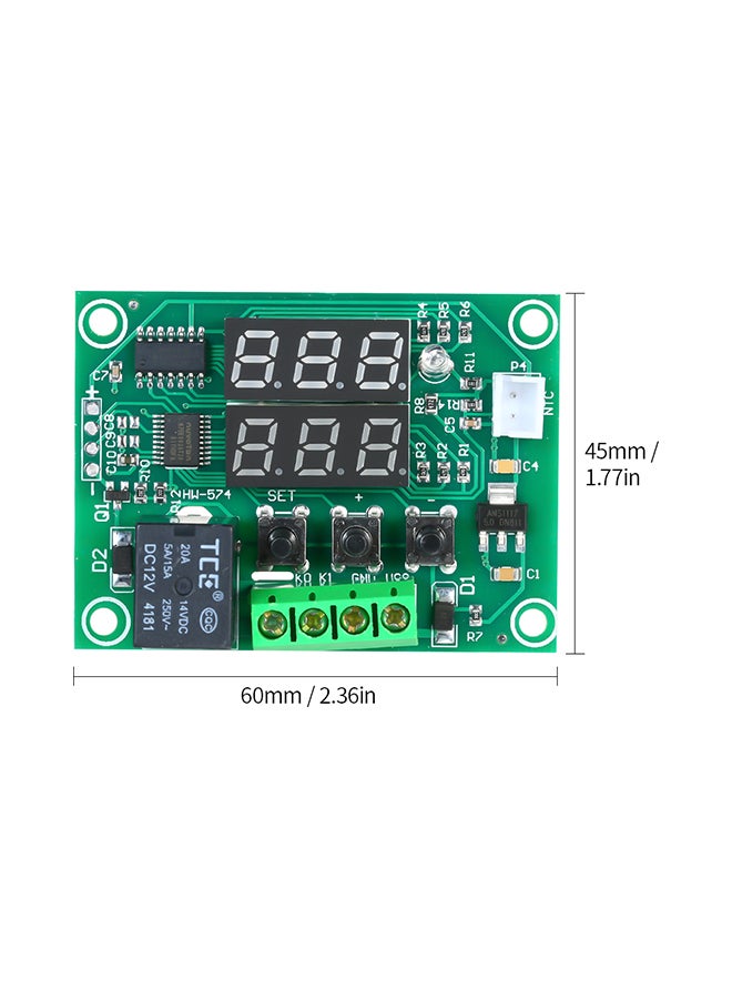 Generic Digital Temperature Controller Dual Digital Thermostat Green 12.00x2x8cm  - Image 2