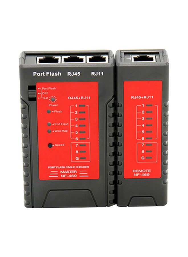 2-Piece Network Cable Tester Set Black/Red 17x3.40x11cm - Image 1
