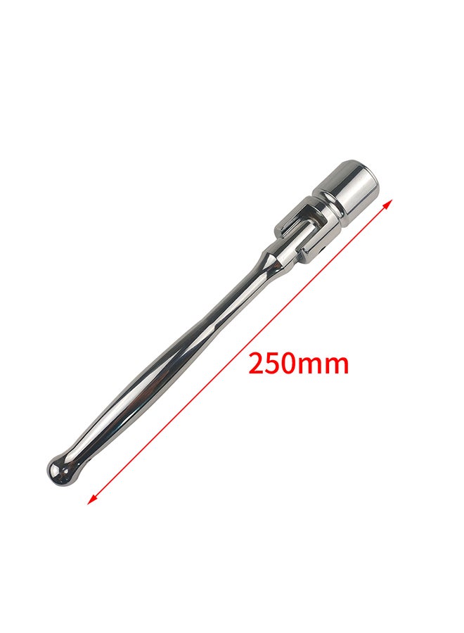 Drive Spark Plug Socket Wrench Metric Socket Head Ratchet Spanner silver 25x3x3cm  - Image 2