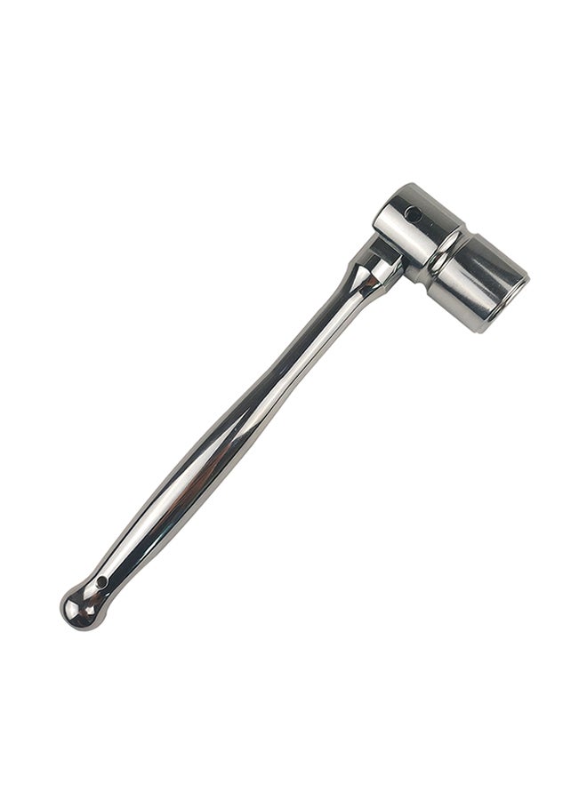 Drive Spark Plug Socket Wrench Metric Socket Head Ratchet Spanner silver 25x3x3cm  - Image 1
