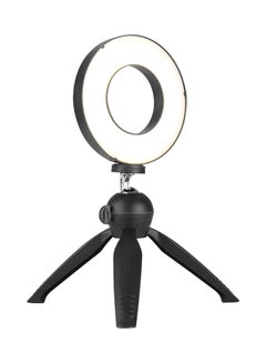 Generic LED Ring Light Lamp 3 Modes With Mini Tripod Stand Black  - Image 1