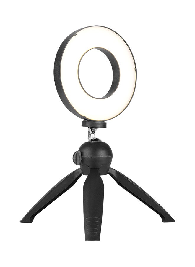 Generic - LED Ring Light Lamp 3 Modes With Mini Tripod Stand Black - Image 1