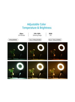 Generic LED Ring Light Lamp 3 Modes With Mini Tripod Stand Black  - Image 3