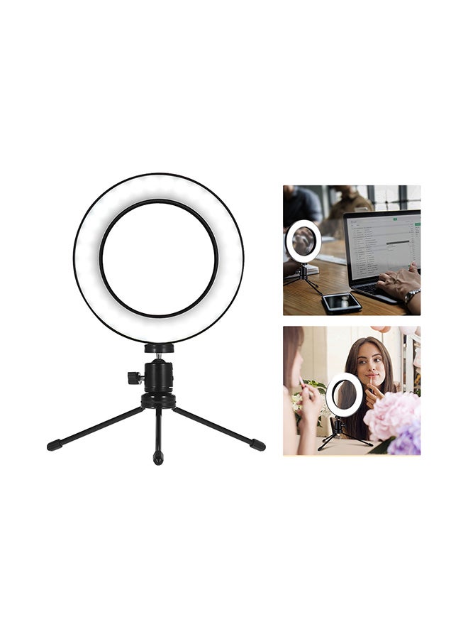 Dimmable Mini LED Video Ring Light 3 Modes With Stand Black - Image 3