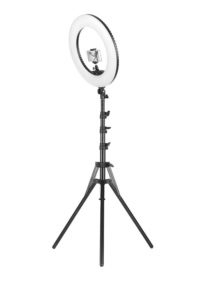 Dimmable  LED Ring Light With Tripod Stand Kit Black  - Image 1