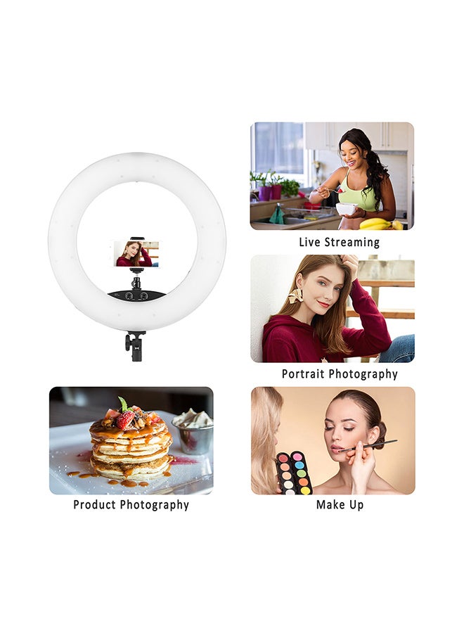 Dimmable  LED Ring Light With Tripod Stand Kit Black  - Image 5
