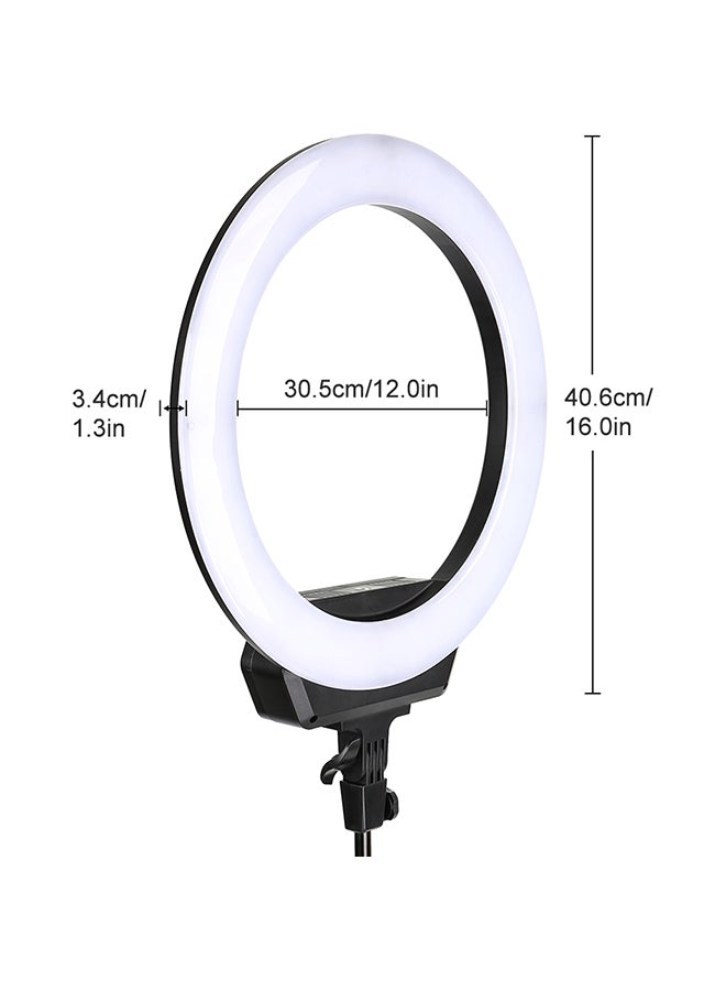 LED Selfie Ring Light Camera Lamp With Tripod Stand Kit Black
