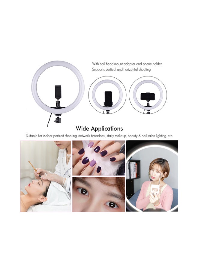 حلقة إضاءة فيديو LED قابلة للتعتيم مع حامل للهاتف الذكي - Image 4