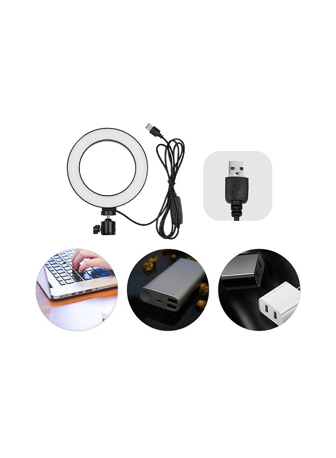 3200K-5500K Dimmable Desktop LED Ring Light Black/White  - Image 3