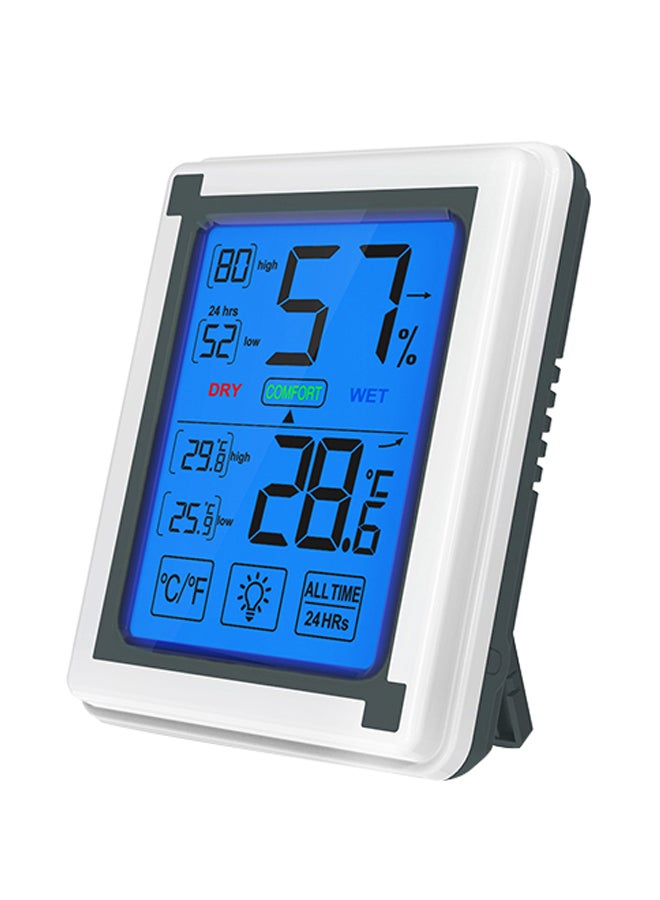 Generic Digital Hygrometer Thermometer White/Grey 13.30x3.30x10.50cm  - Image 1