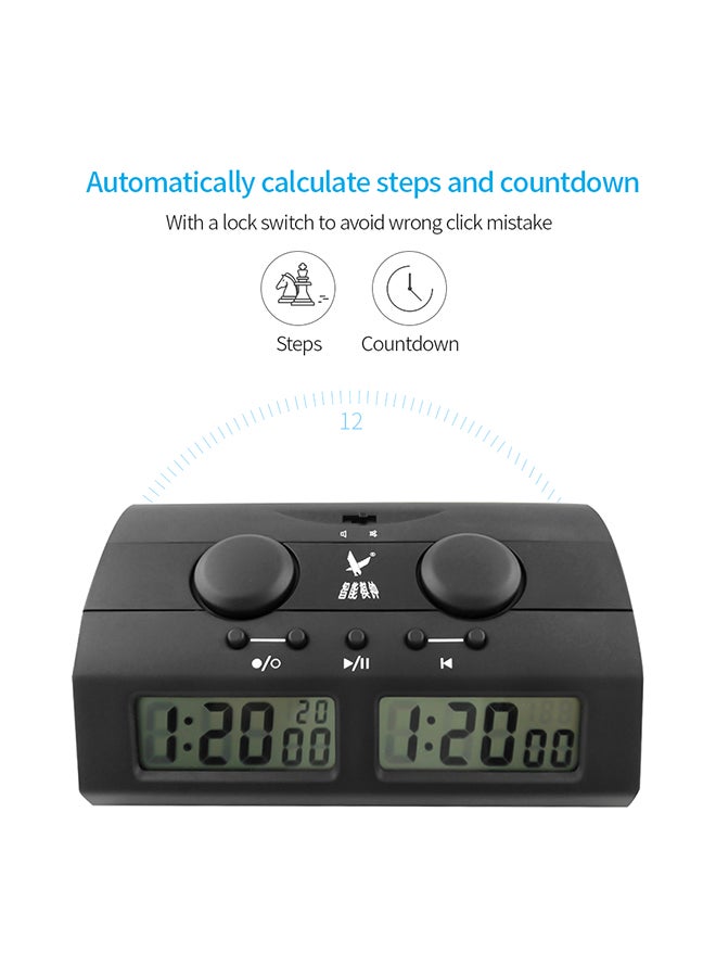Chess Clock Electronic Count Up Down Timer Black  - Image 2