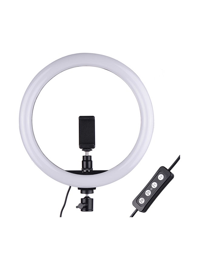 حلقة إضاءة فيديو LED قابلة للتعتيم مع حامل للهاتف الذكي - Image 1