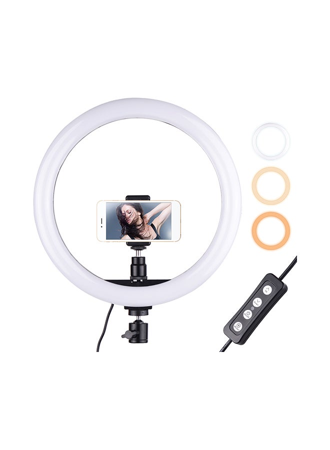 حلقة إضاءة فيديو LED قابلة للتعتيم مع حامل للهاتف الذكي - Image 2