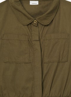 نيم ات جمبسوت بخصر محكم للأطفال زيتوني  - Image 3