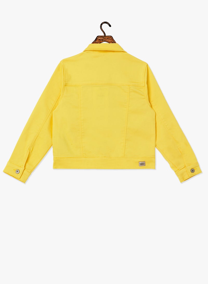 NAME IT - Kids Denim Jacket Yellow - Image 1