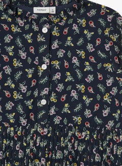 NAME IT Classic Style Floral Pleated Dress Multicolour  - Image 3