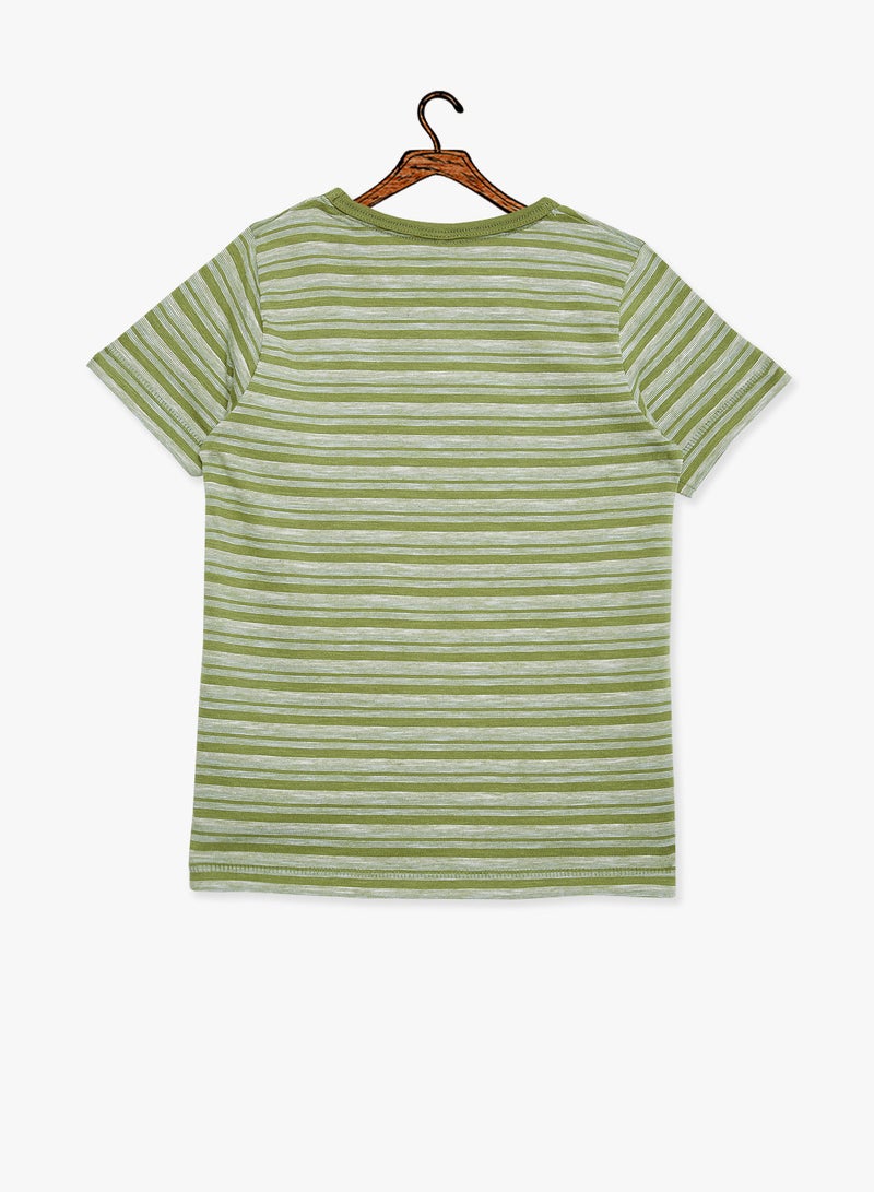 NAME IT Kids Striped T-Shirt Olive  - Image 2