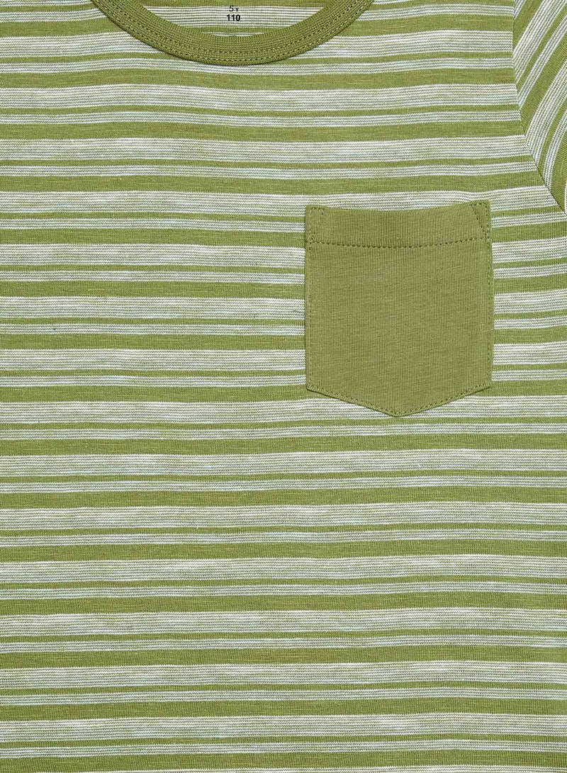 NAME IT Kids Striped T-Shirt Olive  - Image 3
