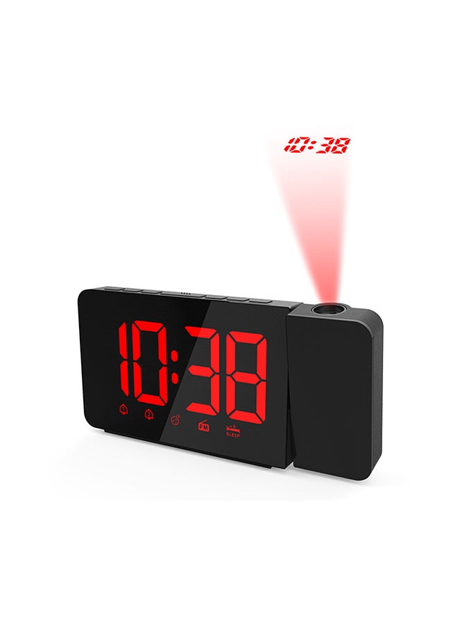 Generic - Usb Operated LED Projection Alarm Clock Timer Black - Image 1