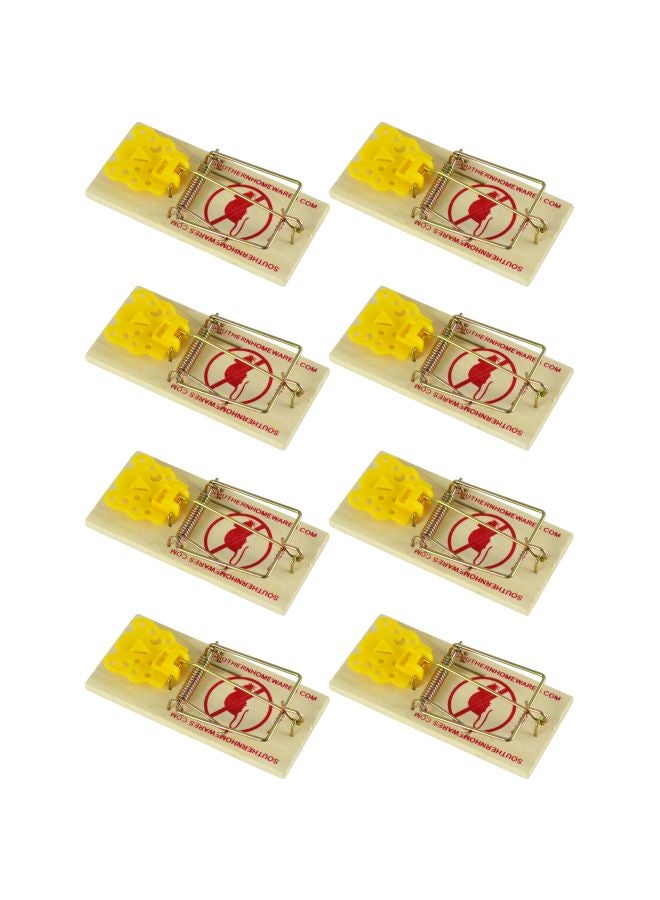 Southern Homewares 8-Piece Wooden Rat Trap With Expanded Cheese Shaped Trigger Beige/Yellow/Red  - Image 1