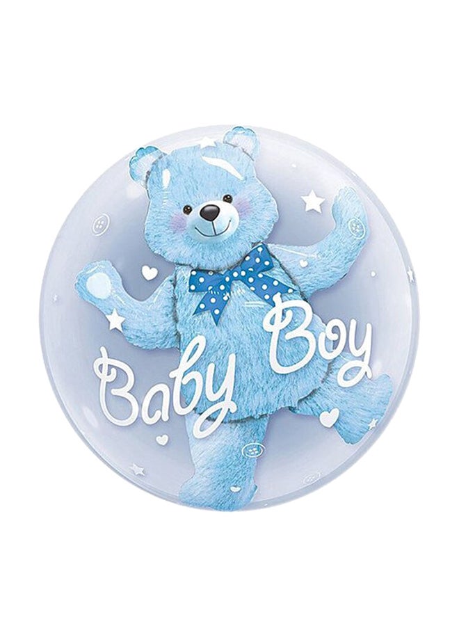 بيوينتي بالون بطبعة دب وعبارة "Baby Boy" 24سم