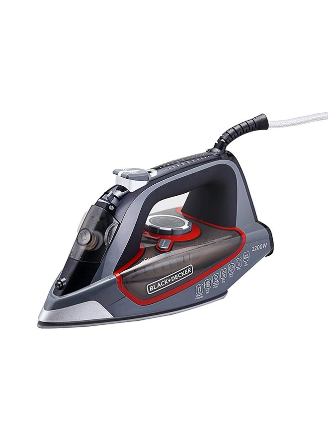 Steam Iron 2200W With Ceramic Sole Plate 380.0 ml X2050 Grey/Red - v1583332202/N35124094A_1