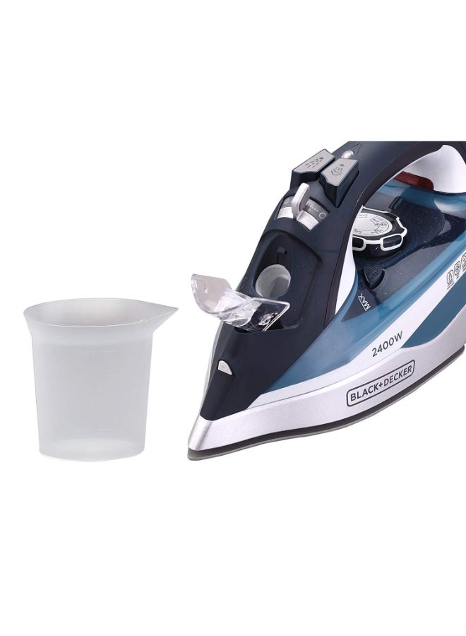 BLACK+DECKER Steam Iron 2400W With Ceramic Sole Plate X2150 Blue/White - Image 2
