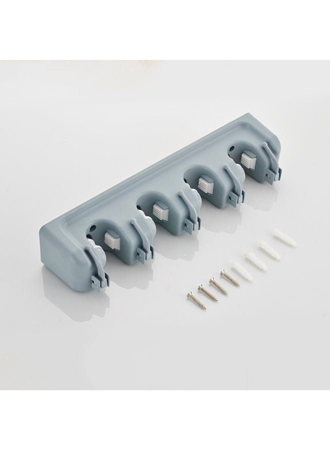 Multi-function Card Holder Mop Rack Broom Hanger Grey  - Image 2