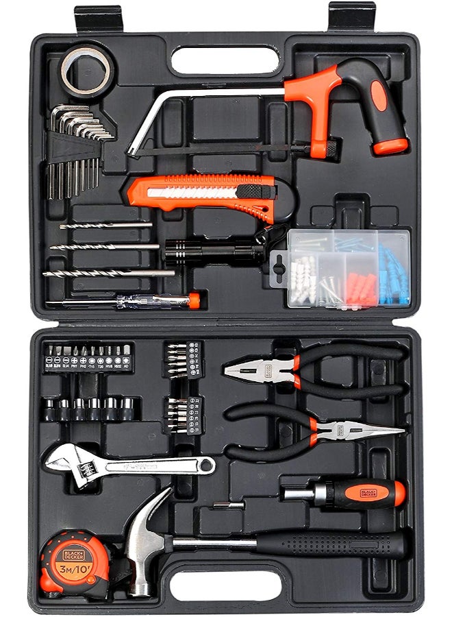 BLACK+DECKER - 108 Pieces Hand Tool Kitfor Home & Office Orange/Black BMT108C Orange/Black 13.8inch - Image 1