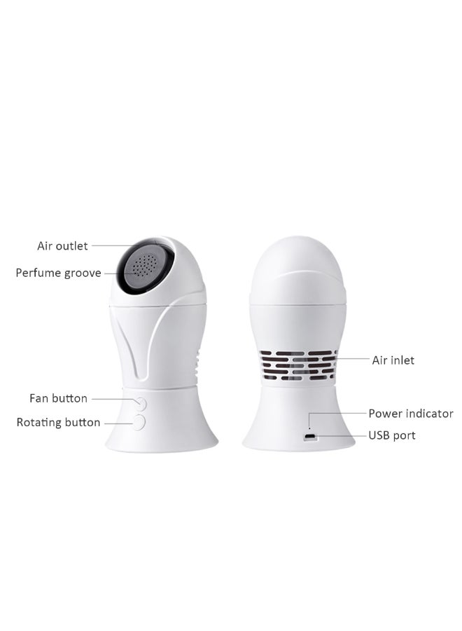 مروحة صغيرة بدون ريشات مزودة بمنفذ USB V8-001-1 أبيض - Image 2