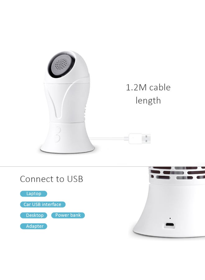 مروحة صغيرة بدون ريشات مزودة بمنفذ USB V8-001-1 أبيض - Image 3