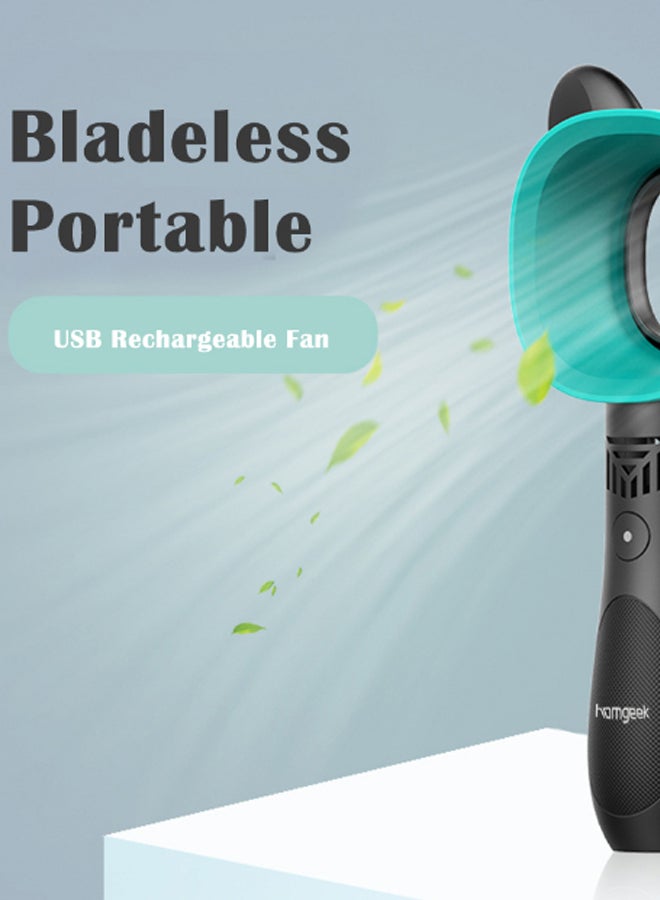 homgeek Bladeless USB Rechargeable Mini Fan JD0069BL-WSQ Blue/Black  - Image 2
