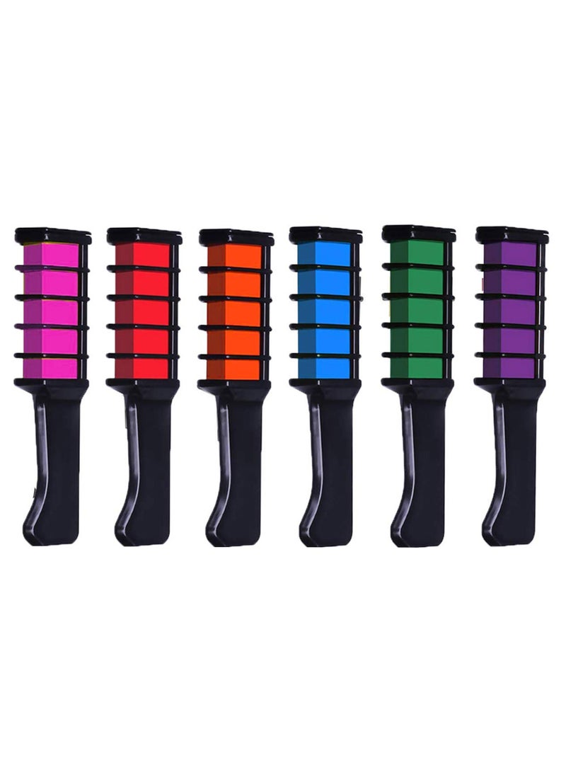 6-Piece Temporary Hair Colour Comb Set Multicolour